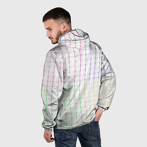 Мужская ветровка Color white multicolored stripes / 3D-Черный – фото 4