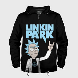 Ветровка с капюшоном мужская Linkin Park и Рик Санчес из Рик и Морти, цвет: 3D-черный