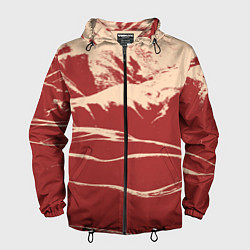 Ветровка с капюшоном мужская Песочные горы-абстракция, цвет: 3D-черный