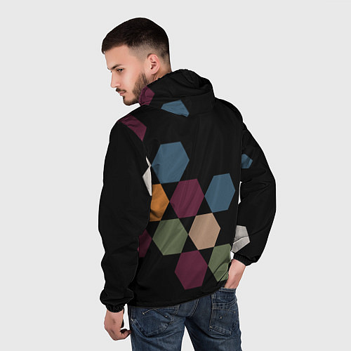 Мужская ветровка Honeycombs autumn colors / 3D-Черный – фото 4