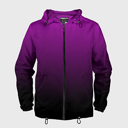 Ветровка с капюшоном мужская Purple gradient, цвет: 3D-черный