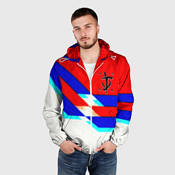 Ветровка с капюшоном мужская Doom geometry cyber sport, цвет: 3D-белый — фото 2