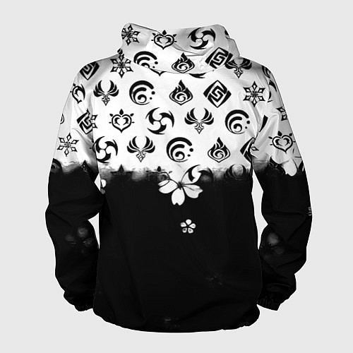 Мужская ветровка Doom черно белые аниме / 3D-Белый – фото 2
