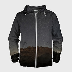 Ветровка с капюшоном мужская Массив Метеген под звездами, цвет: 3D-белый