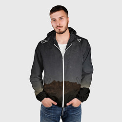 Ветровка с капюшоном мужская Массив Метеген под звездами, цвет: 3D-белый — фото 2