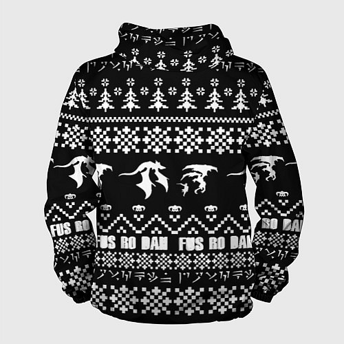 Мужская ветровка Doom x elders scrolls pattern / 3D-Белый – фото 2