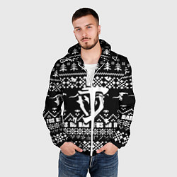 Ветровка с капюшоном мужская Doom x elders scrolls pattern, цвет: 3D-белый — фото 2