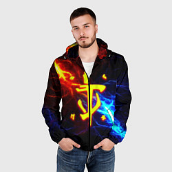Ветровка с капюшоном мужская Doom шторм с молниями, цвет: 3D-черный — фото 2