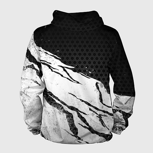 Мужская ветровка Россия - черно-белый герб / 3D-Белый – фото 2