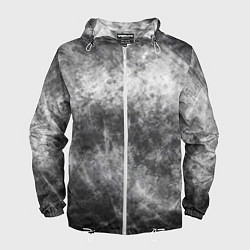 Мужская ветровка Абстракция - black and white metal scuffs