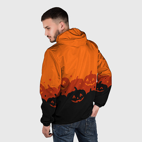 Мужская ветровка Хэллоуин счастливые тыквы / 3D-Черный – фото 4