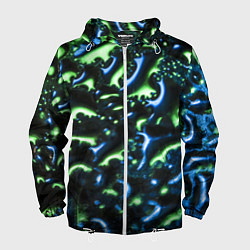 Ветровка с капюшоном мужская Абстракция капли воды, цвет: 3D-белый