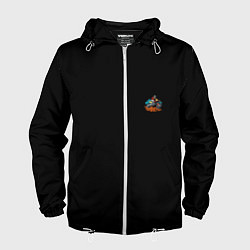 Ветровка с капюшоном мужская Motocross mountains, цвет: 3D-белый