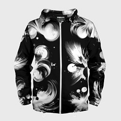 Мужская ветровка Чёрно-белый абстрактный паттерн