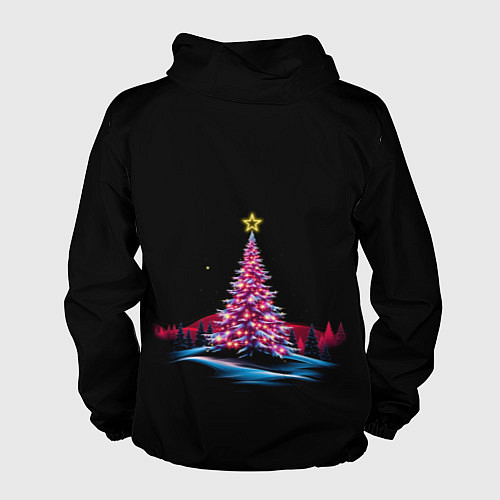 Мужская ветровка New year eve in the forest / 3D-Белый – фото 2