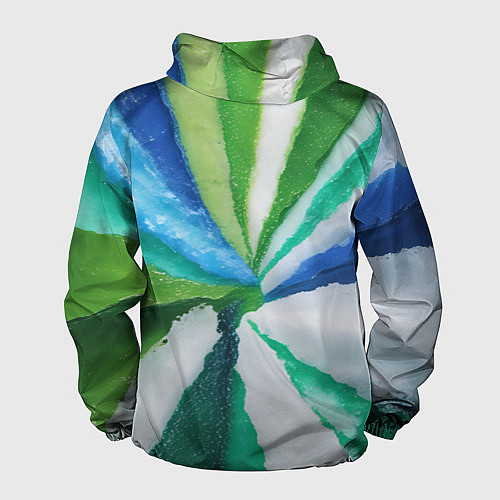 Мужская ветровка Радуга цветов мальдивских островов / 3D-Белый – фото 2