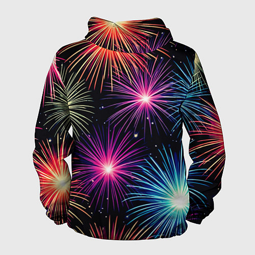 Мужская ветровка Стилизованный праздничный салют / 3D-Черный – фото 2