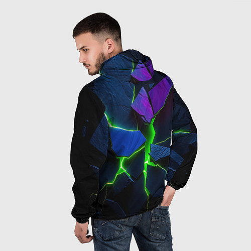 Мужская ветровка Neon tile / 3D-Черный – фото 4