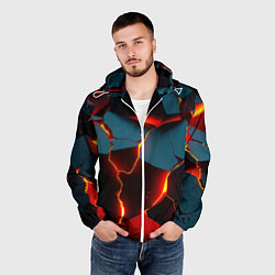 Ветровка с капюшоном мужская Orange glow, цвет: 3D-белый — фото 2