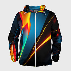 Ветровка с капюшоном мужская Multicoloured neon, цвет: 3D-белый