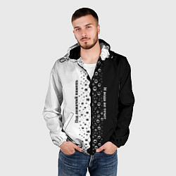 Ветровка с капюшоном мужская Под лежачий камень бело-черный арт, цвет: 3D-черный — фото 2