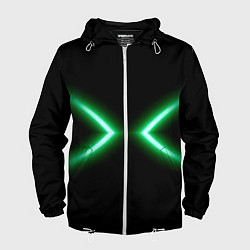 Ветровка с капюшоном мужская Neon green lines, цвет: 3D-белый