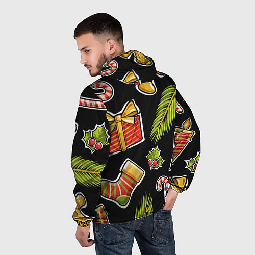 Мужская ветровка Рождественский вайб / 3D-Черный – фото 4