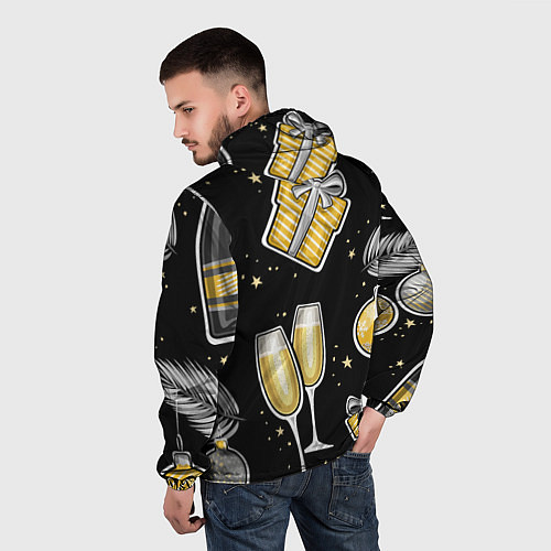 Мужская ветровка Новогодний вайб / 3D-Черный – фото 4