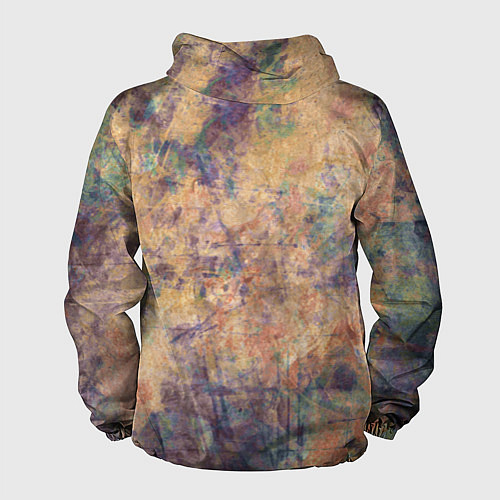 Мужская ветровка Абстракция - pink marble with blue flecks / 3D-Белый – фото 2