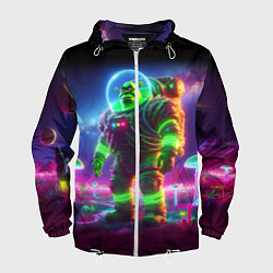 Мужская ветровка Космонавт Шрук в неоновом скафандре на загадочной