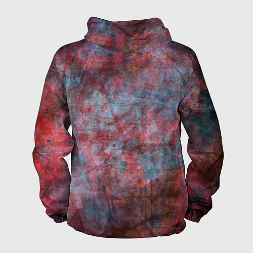 Мужская ветровка Абстракция - red rust on blue / 3D-Белый – фото 2