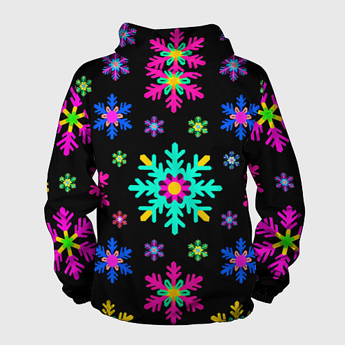 Мужская ветровка Снежинки ретро / 3D-Белый – фото 2