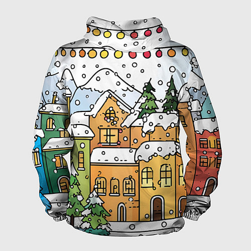 Мужская ветровка Новогодний снегопад / 3D-Белый – фото 2