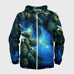 Мужская ветровка Новогодние ветки елки