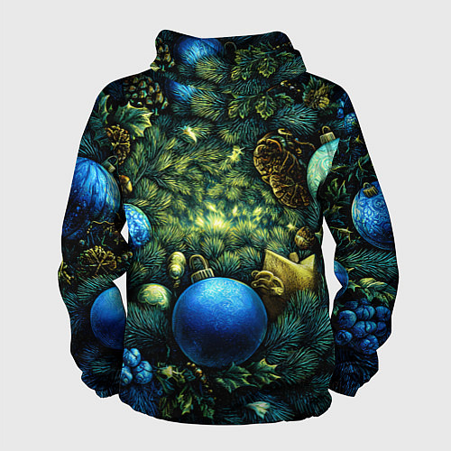 Мужская ветровка Новогодние шарики на елке / 3D-Белый – фото 2