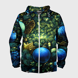 Мужская ветровка Новогодние шарики на елке