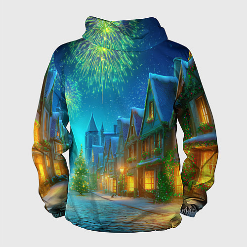 Мужская ветровка Праздничный новогодний салют / 3D-Белый – фото 2