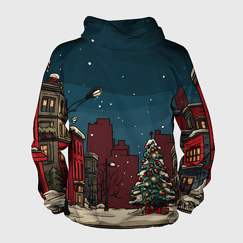 Мужская ветровка Новогодняя ночь / 3D-Белый – фото 2