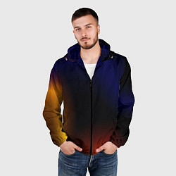 Ветровка с капюшоном мужская Color black red blue, цвет: 3D-черный — фото 2