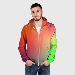Ветровка с капюшоном мужская Color multicolored, цвет: 3D-белый — фото 2