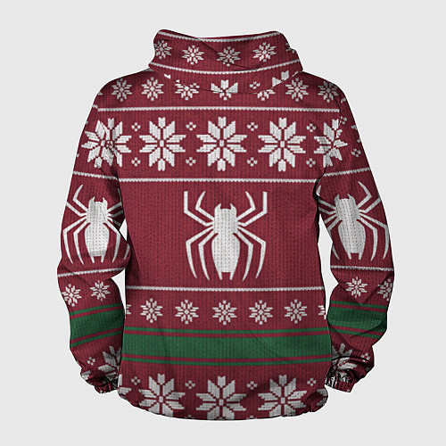 Мужская ветровка Рождественский свитер Человека паука / 3D-Белый – фото 2