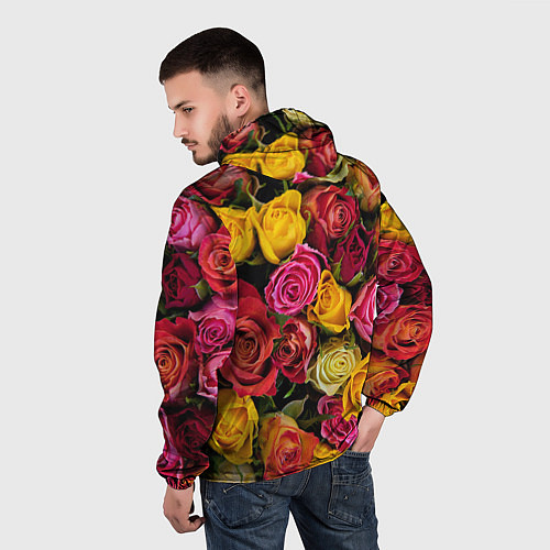 Мужская ветровка Ассорти из роз / 3D-Черный – фото 4