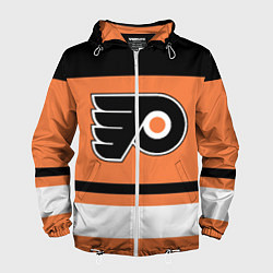 Ветровка с капюшоном мужская Philadelphia Flyers, цвет: 3D-белый