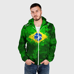 Ветровка с капюшоном мужская Бразилия, цвет: 3D-белый — фото 2