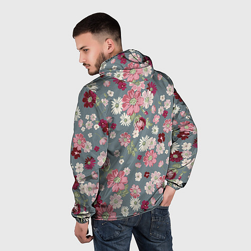 Мужская ветровка Цветочки / 3D-Черный – фото 4