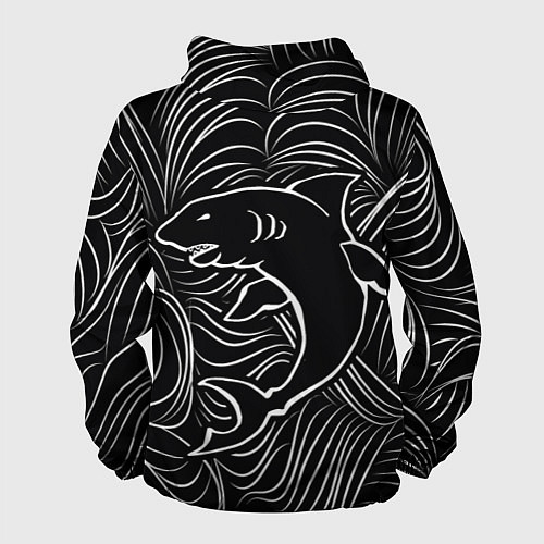 Мужская ветровка Акула в в морской пучине / 3D-Белый – фото 2