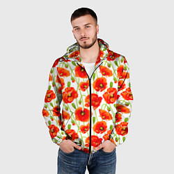 Ветровка с капюшоном мужская Маки, цвет: 3D-черный — фото 2