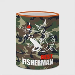 Кружка 3D Best fisherman, цвет: 3D-оранжевый кант — фото 2