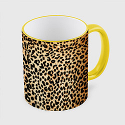 Кружка 3D Гепард (шкура), цвет: 3D-желтый кант