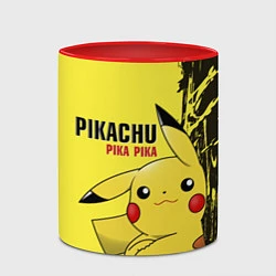 Кружка 3D Pikachu Pika Pika, цвет: 3D-белый + красный — фото 2